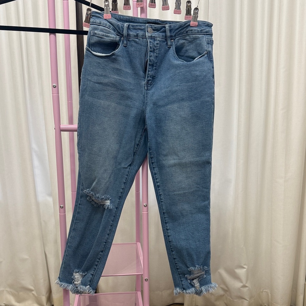 Royalty For Me Blue Frayed Hem Women Jeans